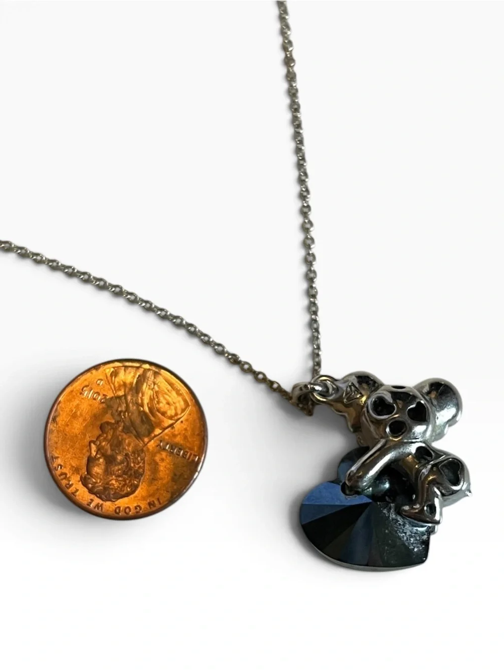 Swarovski Crystal Koala Bear Heart Pendant Necklace CC X